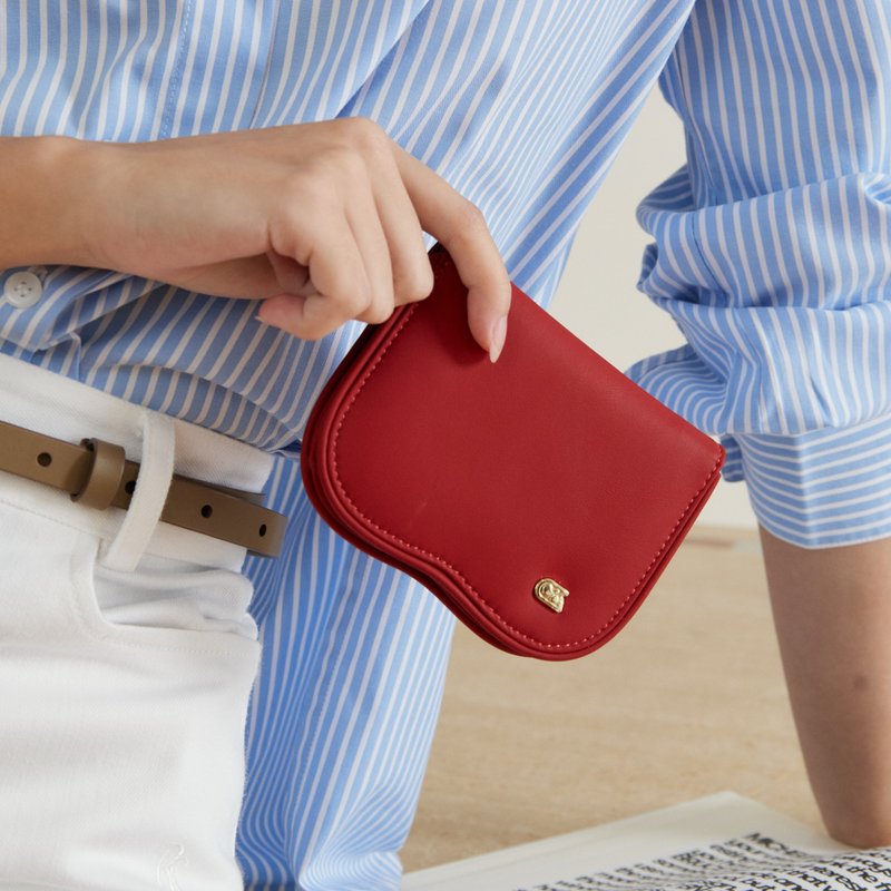 กระเป๋าสตางค์ รุ่น Wave wallet สีแดง (True red) - กระเป๋าสตางค์ - วัสดุอื่นๆ สีแดง