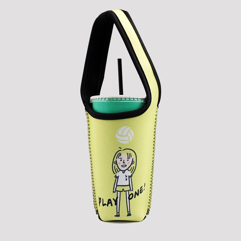 BLR Eco-friendly Beverage Bag Magai's Volleyball Series Ti 114 Yellow Green - Beverage Holders & Bags - Polyester Yellow