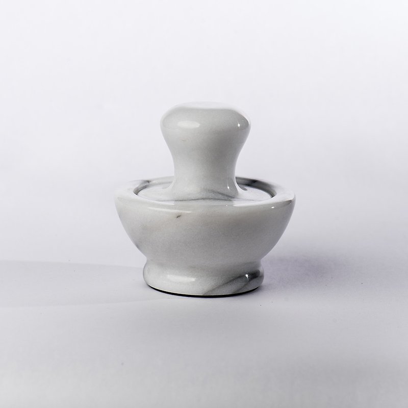 【Qiyu Home Furnishing】Marble Mushroom Head and Mortar (White) - อื่นๆ - หิน ขาว