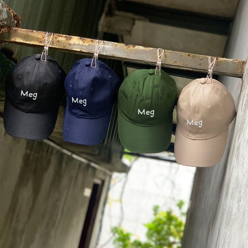 【Q-cute】Hat series-plain baseball cap-customized English characters (customized-below 7 letters) - หมวก - เส้นใยสังเคราะห์ หลากหลายสี