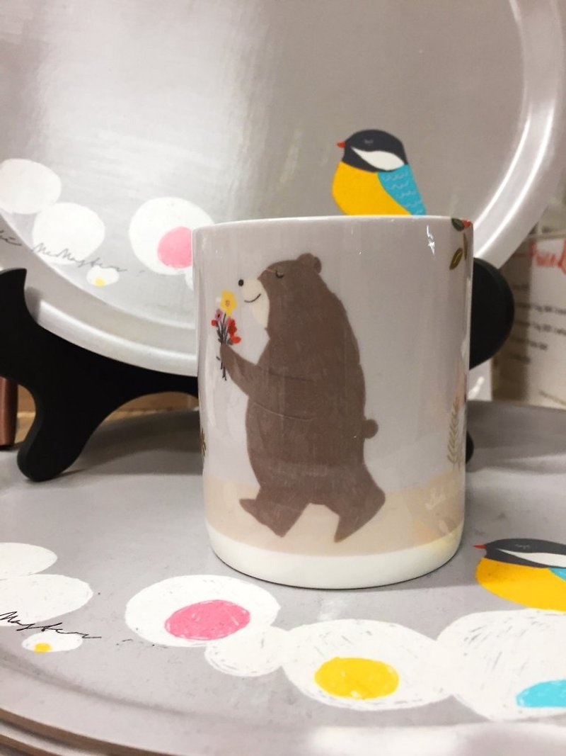 澳洲原創 馬克杯 － 熊與花 - 咖啡杯/馬克杯 - 陶 多色