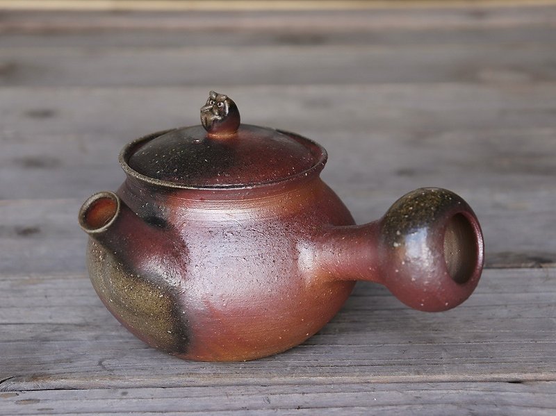 Bizen tea ceremony (with paulownia box) k1 - 040 - Teapots & Teacups - Pottery Brown