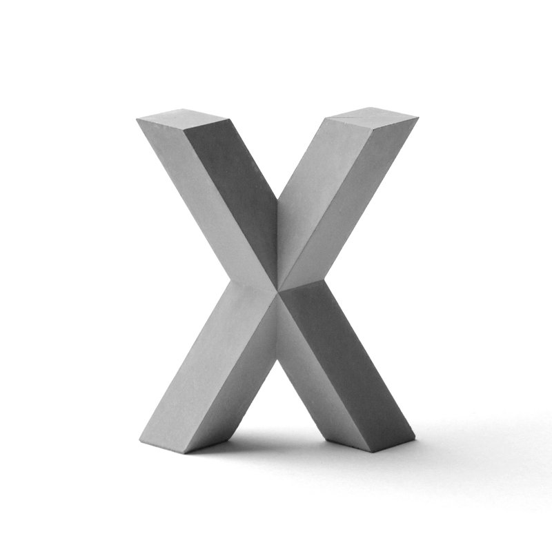 水泥字母 X - 擺飾/家飾品 - 水泥 灰色