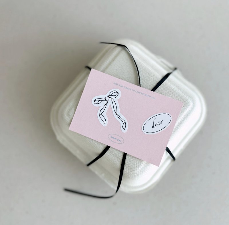 Ribbon & dear set sticker(50ea) ステッカ - Stickers - Paper White