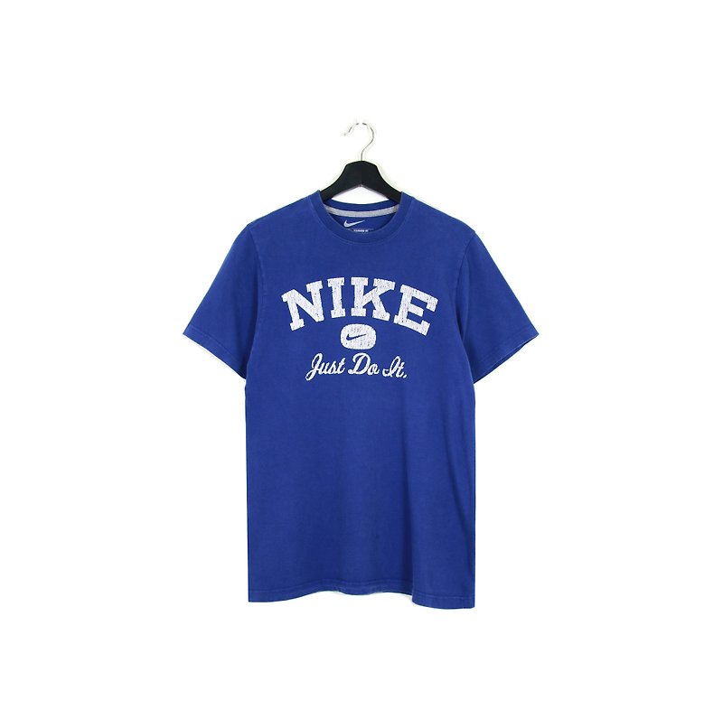 Back to Green :: NIKE treasure blue / / men and women can wear / / vintage t-shirt (T-20) - Men's T-Shirts & Tops - Cotton & Hemp Blue
