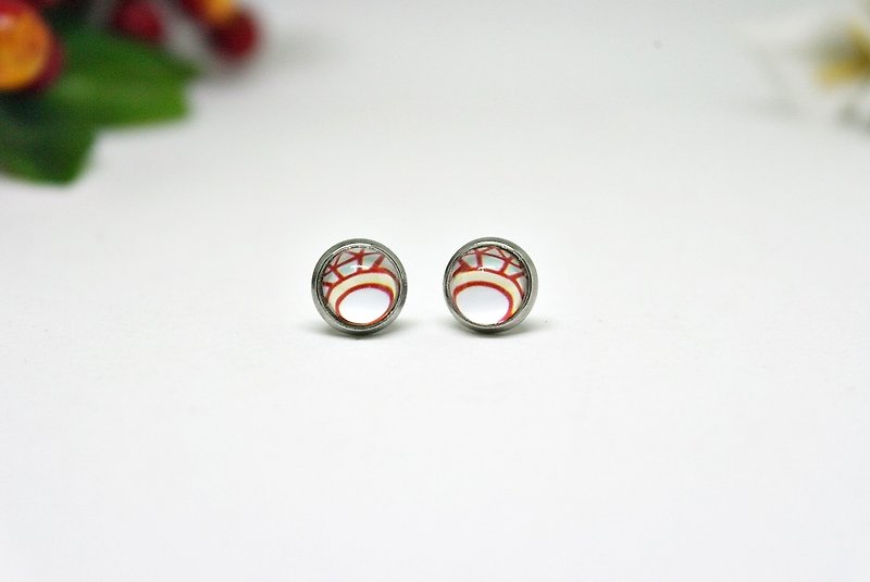 Time Gemstone X Stainless Steel Pin Earrings *Red Ring *➪Limited X1 - Earrings & Clip-ons - Other Metals Red
