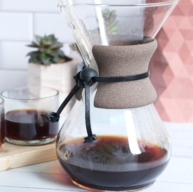 Concrete Chemex collar- Brown Concrete - 咖啡壺/咖啡器具 - 其他材質 咖啡色