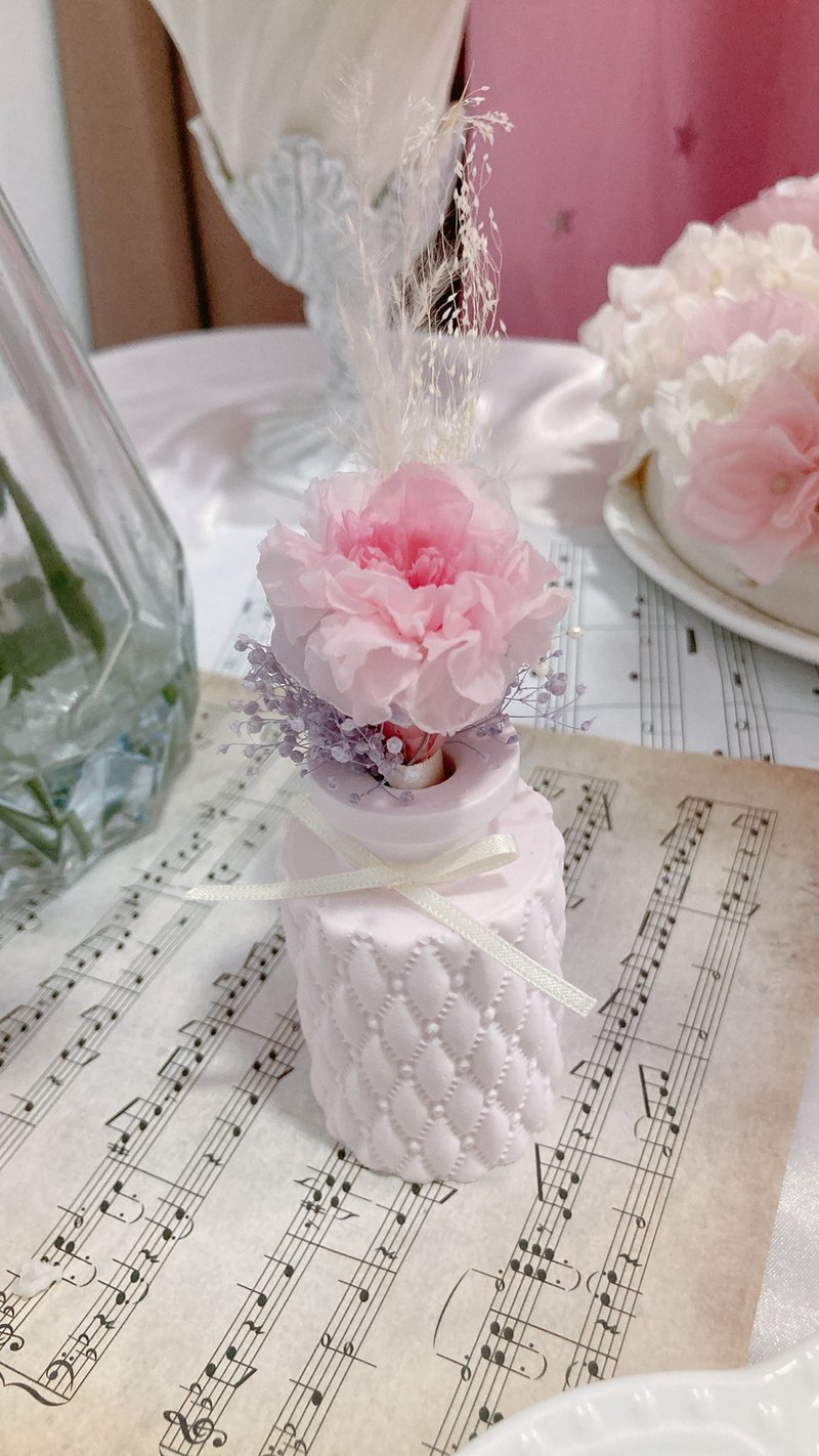 Carnation Preserved Flower Stone Diffuser Stone Vase Mother's Day Gift Birthday Mom - Fragrances - Other Materials Pink