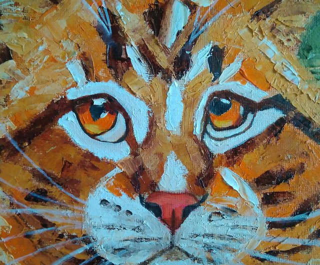 絵画 手描き原画】猫の絵 アクリル絵の具
