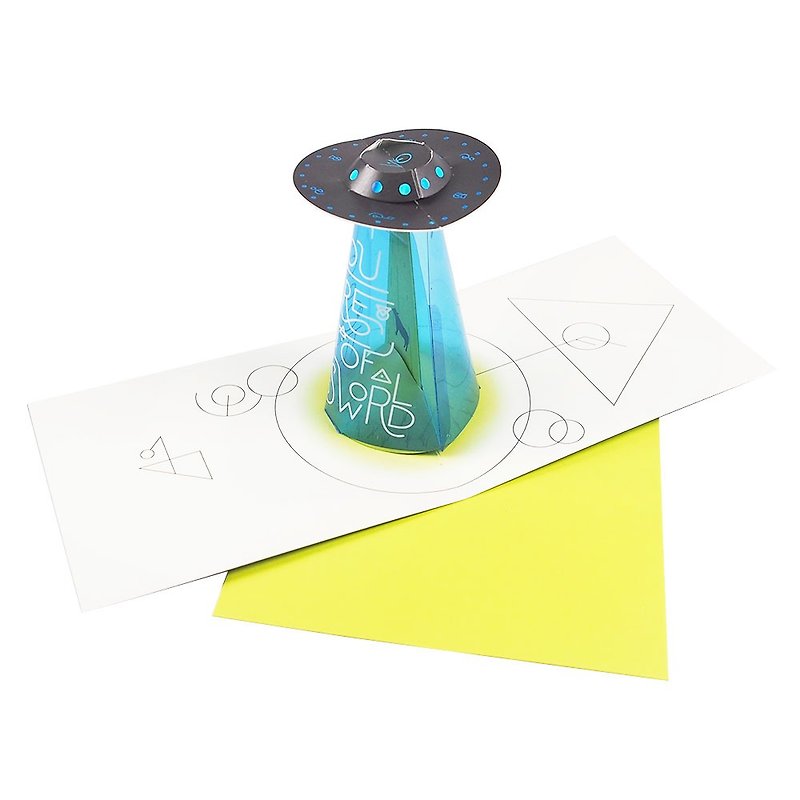 Alien UFO【Up With Paper Luxe-Multi-purpose Stereo Card】 - Cards & Postcards - Paper Multicolor