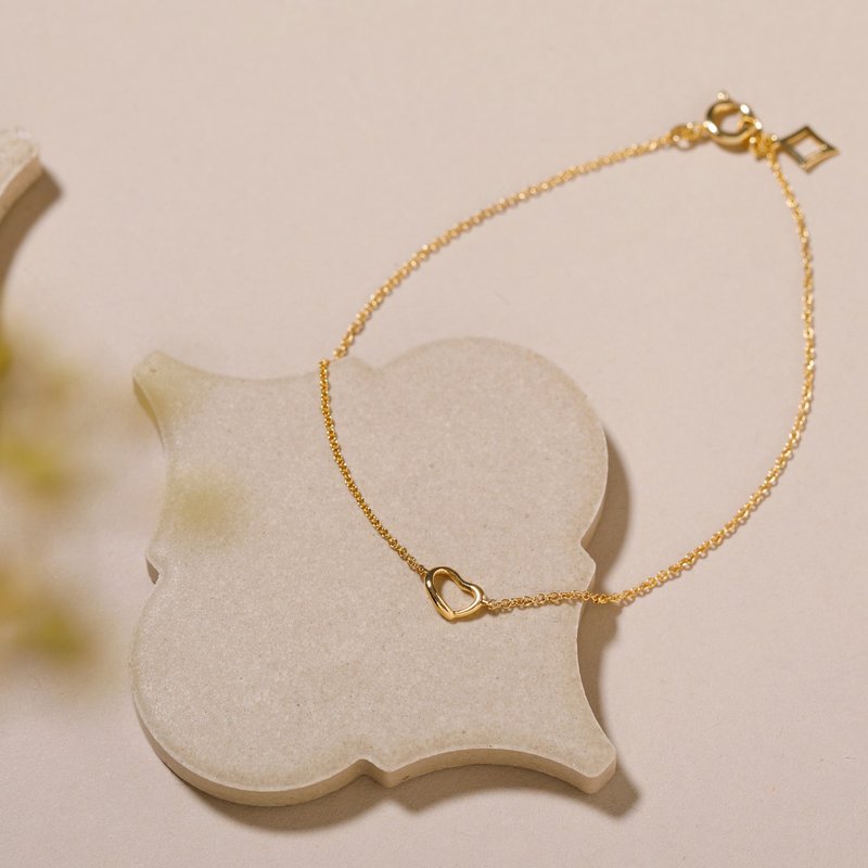 line heart bracelet GD ニッケルフリーブレスレット　大人なハートのブレスレット　ゴールド - 手鍊/手環 - 其他金屬 金色