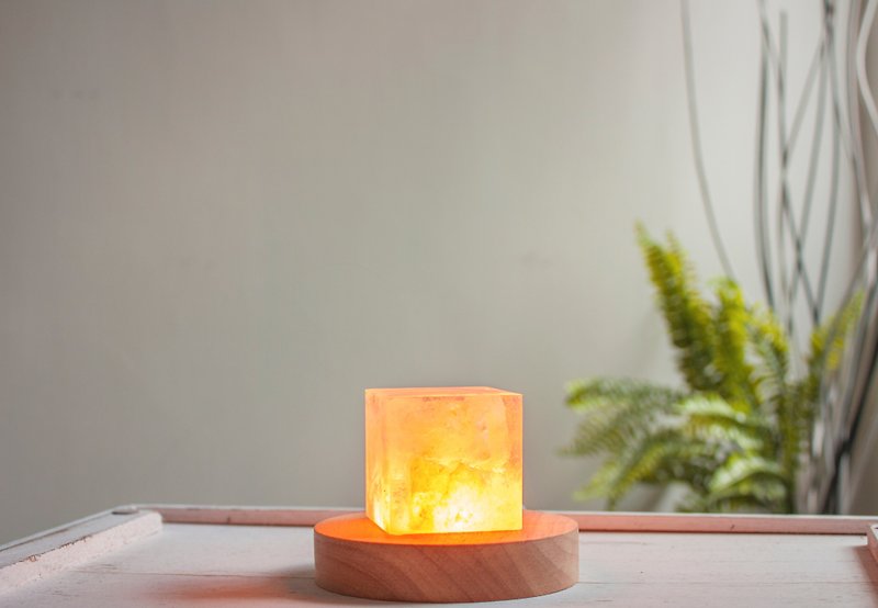 ヒマラヤ岩塩ランプ雰囲気ランプ手作り誕生日プレゼントテーブルランプナイトランプベッドサイドランプ付属睡眠ランプ - 照明・ランプ - レジン オレンジ