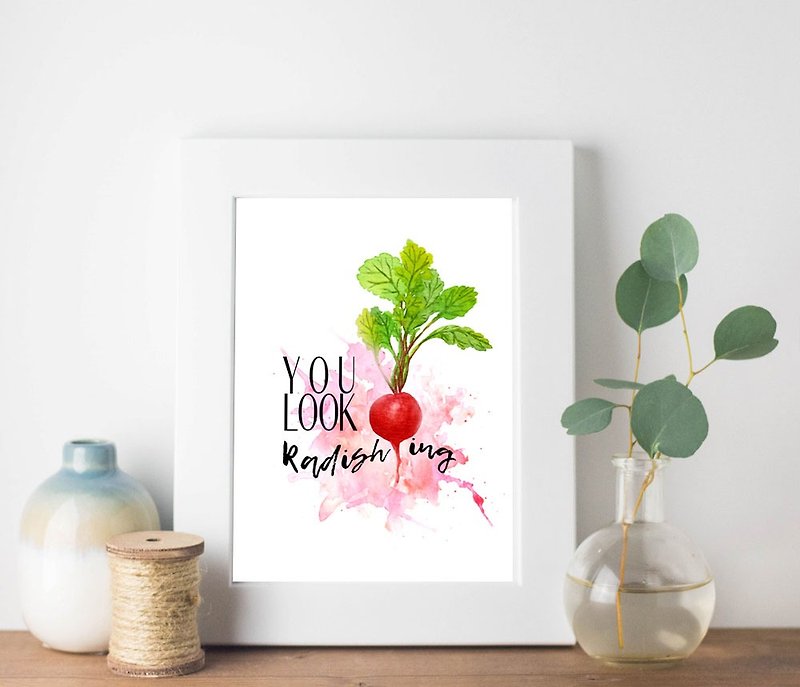 【Radish】Limited Edition Watercolor Art Print. Office Bedroom Home Stay Poster. - Posters - Paper 