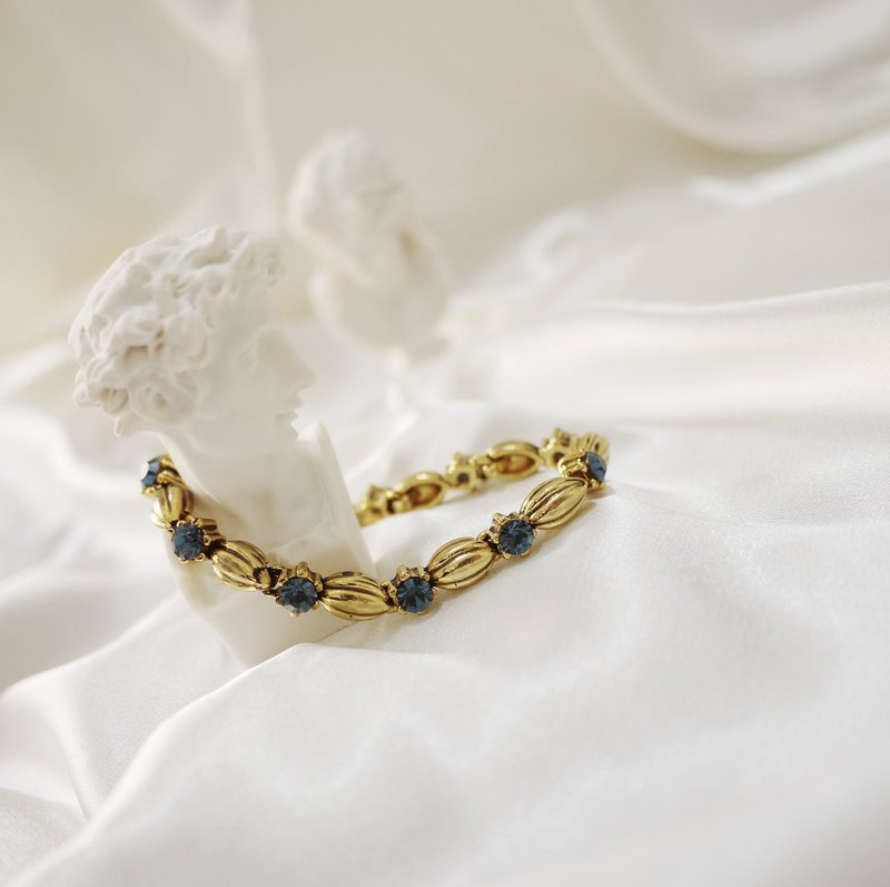 Vintage Royal Blue Crystal Bracelet - Bracelets - Other Metals Blue