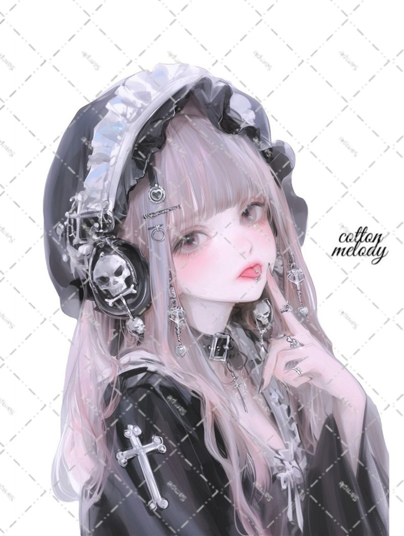 original sticker no.5774 人物ステッカー オリジナルステッカー 人物ステッカー 女の子ステッカー オリジナル人物ステッカー - 貼紙 - 紙 