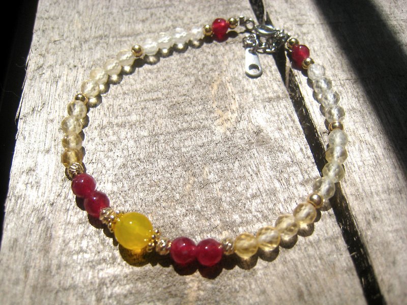 [November Stone] Golden Strand [Citrine Bracelet Yellow Agate Bracelet] Crystal Bracelet - สร้อยข้อมือ - คริสตัล สีเหลือง