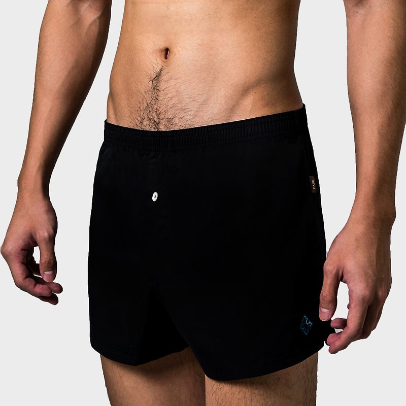 CLASSIC DARE BOXER - MIDNIGHT BLACK - Men's Underwear - Cotton & Hemp Black