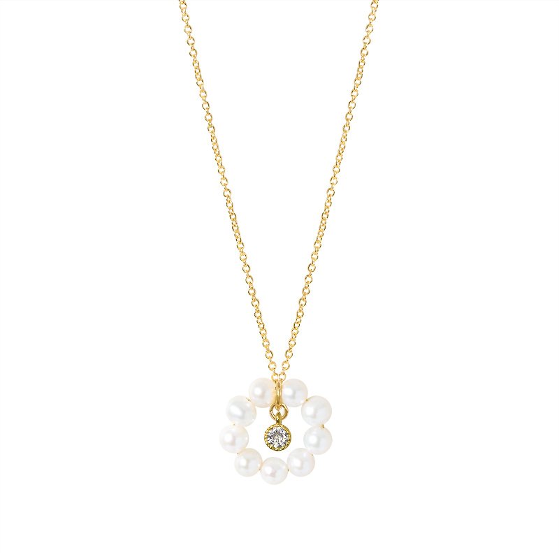 Bonheur June Birthstone Necklace - Necklaces - Pearl Transparent