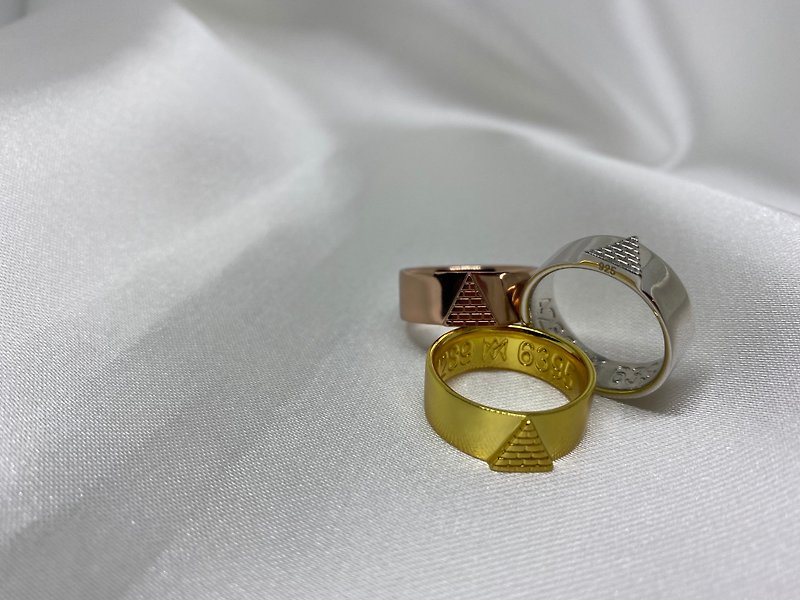 แหวนยอดพีระมิด 4289 6395 ดูดทรัพย์ รับโชค - แหวนทั่วไป - เงินแท้ สีเงิน