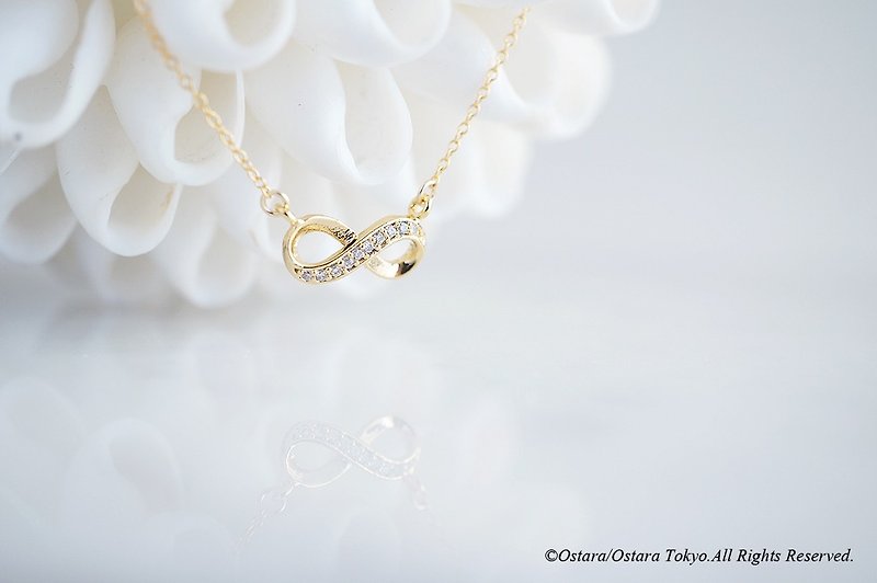 [14KGF] Necklace, Infinity LOVE - สร้อยคอ - โลหะ สีทอง