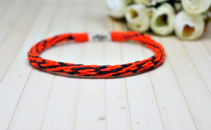 Thai silk wax line type <road pattern> // can choose color // - Bracelets - Wax Orange