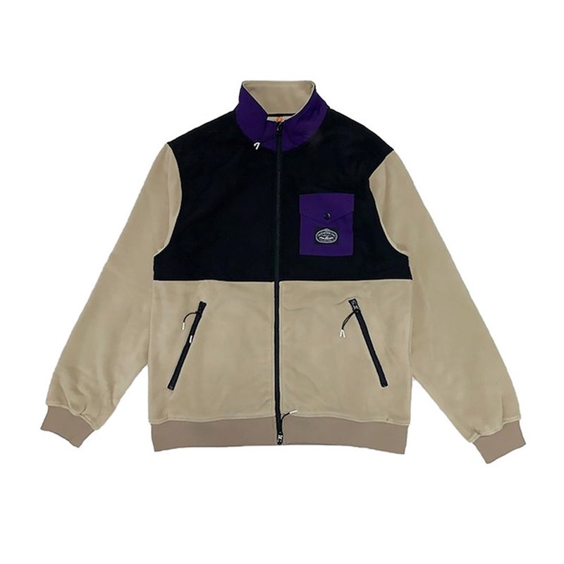 日本限定 POLER CEDAR FLEECE 刷毛立領長袖外套 / 卡其色 - 男夾克/外套 - 其他材質 卡其色