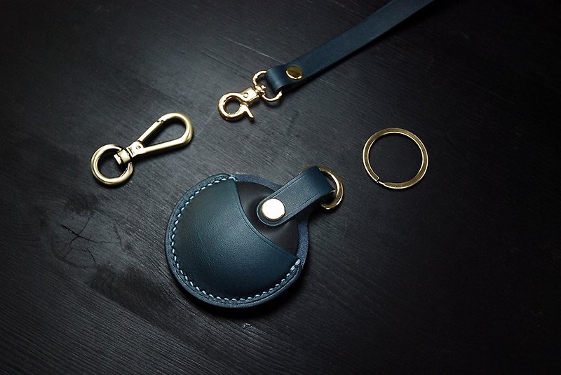[Limited offer is being extended] GOGORO&YAMAHA induction key ring leather case-dark blue - ที่ห้อยกุญแจ - หนังแท้ 