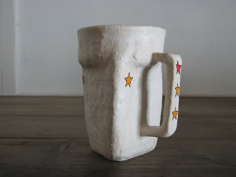 Eight Star Cup - แก้วมัค/แก้วกาแฟ - ดินเผา ขาว