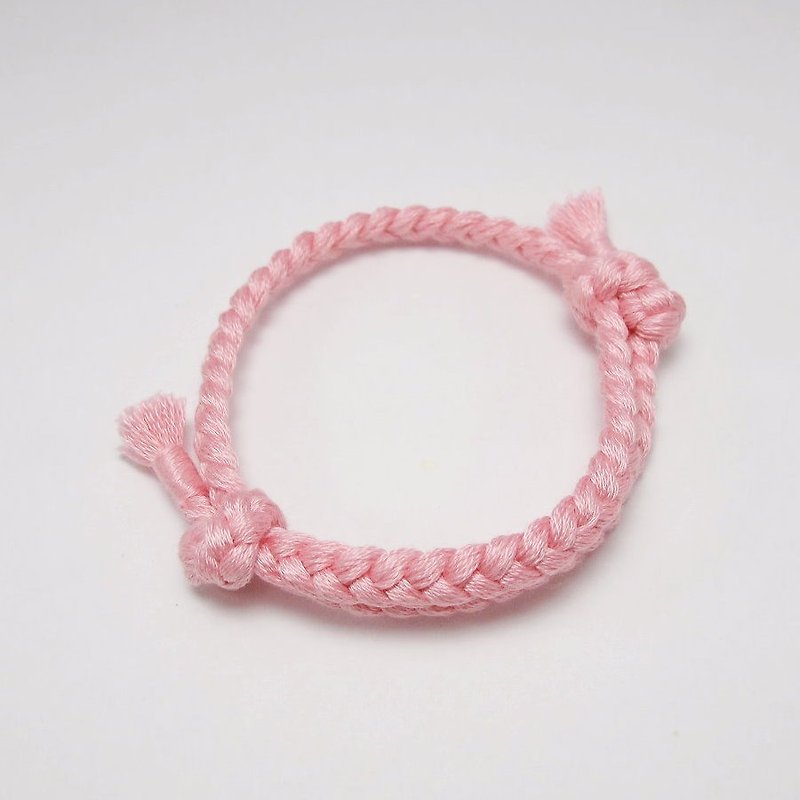 [MUCHU Mu Orange] Make a wish. Wishing woven bracelet / hand rope (3716) - Bracelets - Cotton & Hemp Pink
