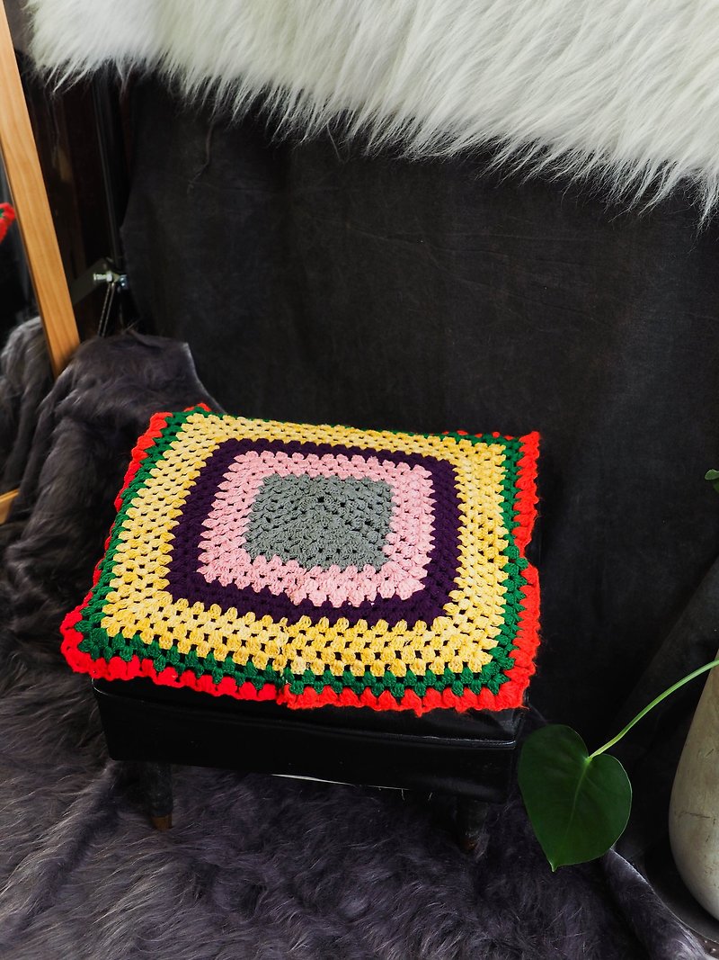 神奈川グレーピンクレインボー素朴な感じ暖かい太陽暖かい手織りアンティークカラーユニバーサル織りマットヴィンテージ - 絨毯・カーペット - ポリエステル 多色