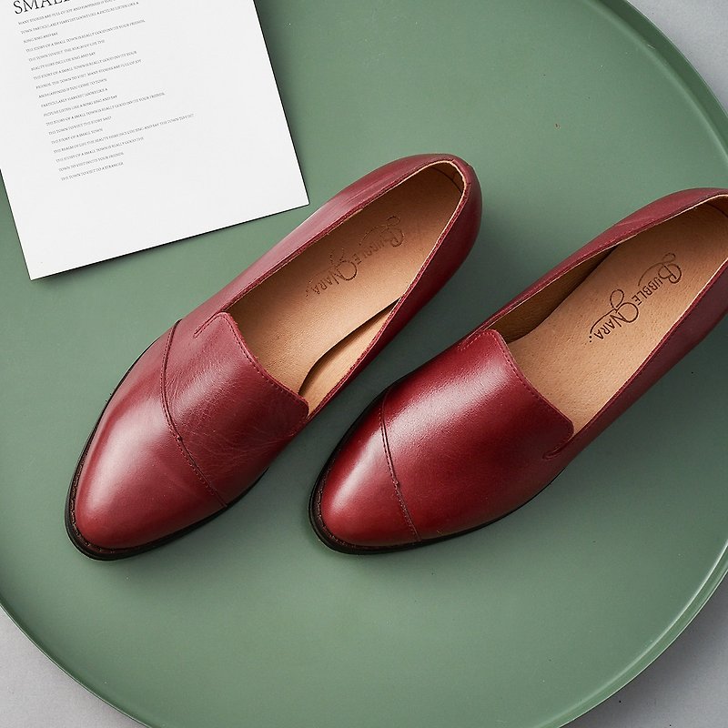 Time Tailor Loafers - Swift - Women's Oxford Shoes - Genuine Leather Red