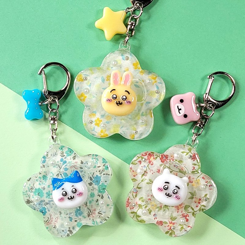 [Can be customized] Little cute animal Huahua Shaker keychain with personalized English name Shaker - ที่ห้อยกุญแจ - เรซิน หลากหลายสี