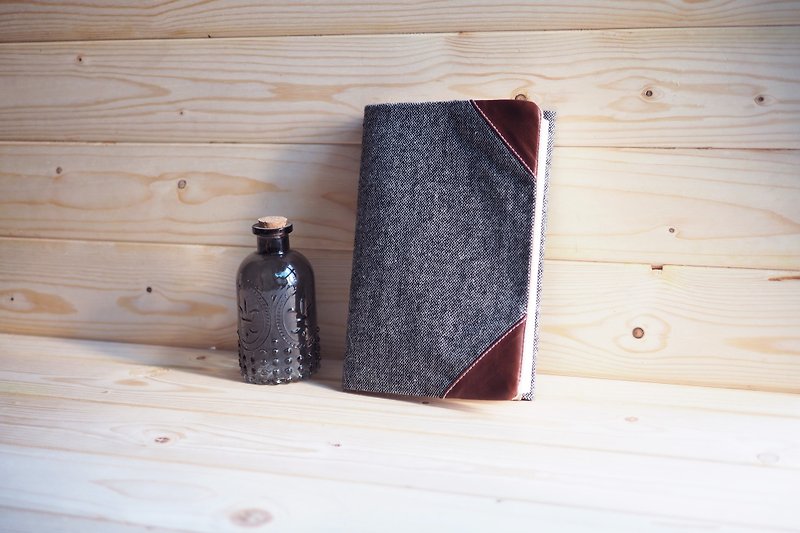 <<Book Jacket>> Book Cover - Fabric Cover - Adjustable Cover - Notebooks & Journals - Cotton & Hemp Gray