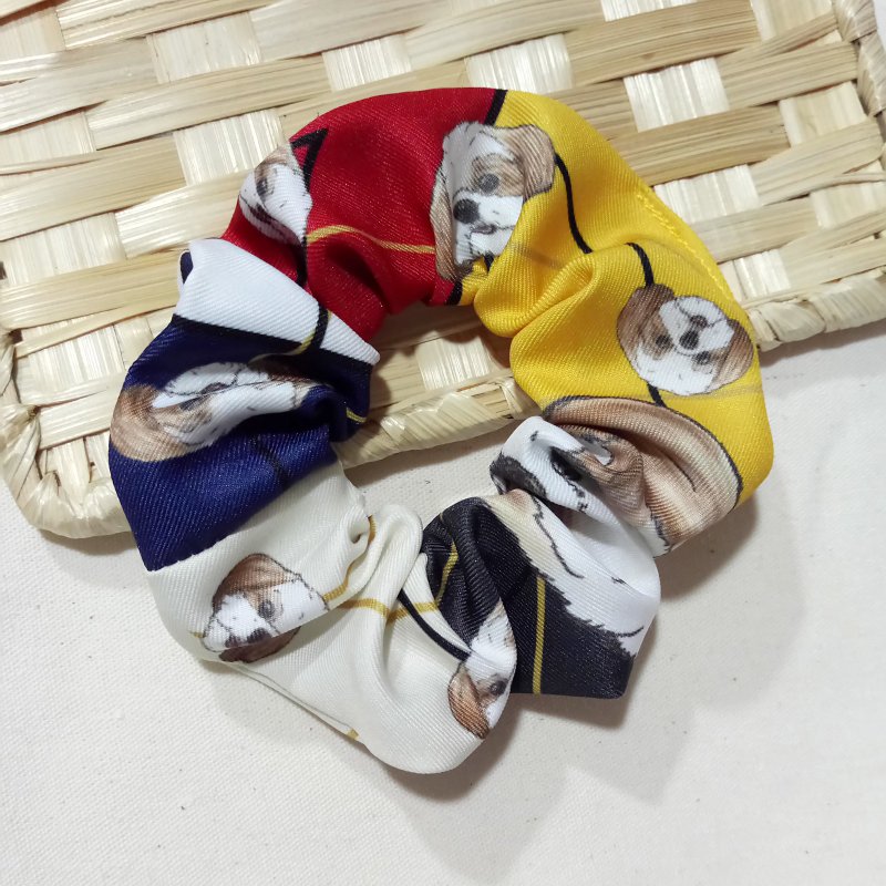 [Style of Realm] Mondrian-Color Block-Large Intestine Hair Tie_狗狗_ponytail hairband-Tabby cat - Hair Accessories - Polyester 