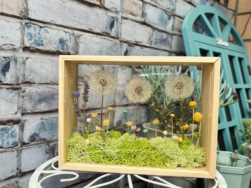 Dandelion Garden Photo Frame Micro Landscape Green Grassland Style - ของวางตกแต่ง - พืช/ดอกไม้ 