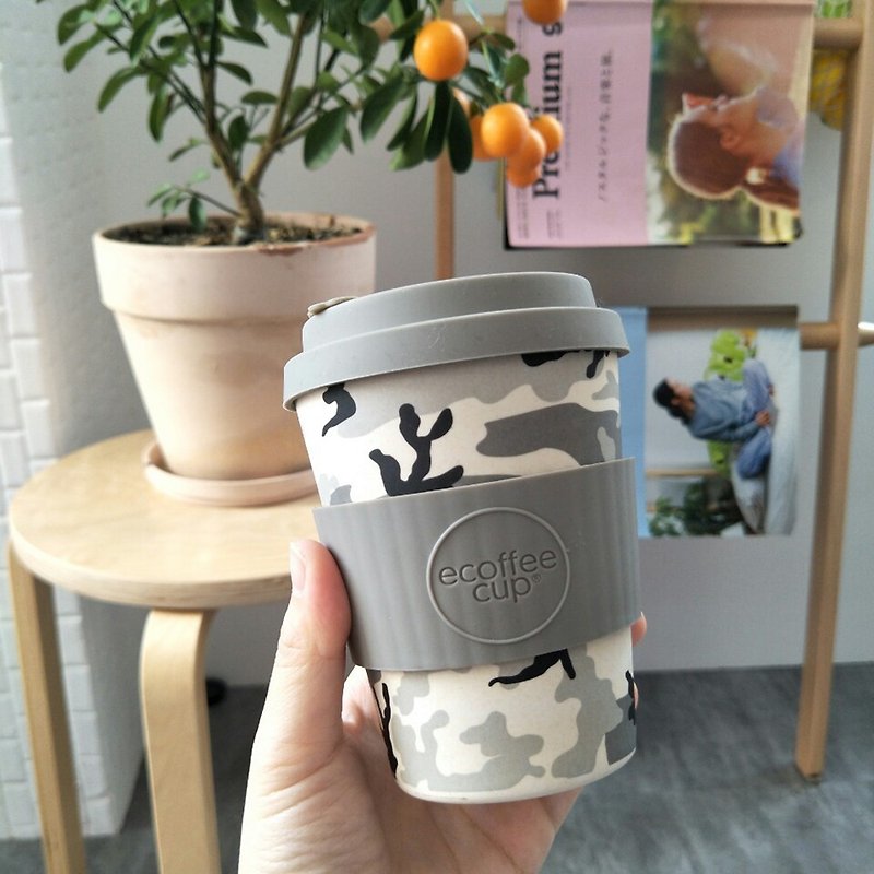 英國 Ecoffee Cup | 12oz環保隨行杯迷彩灰 - 咖啡杯/馬克杯 - 其他材質 