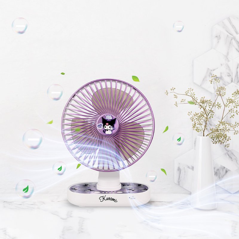 2 In 1 – Air Purifier Desktop Fan - Kuromi - Electric Fans - Plastic Purple