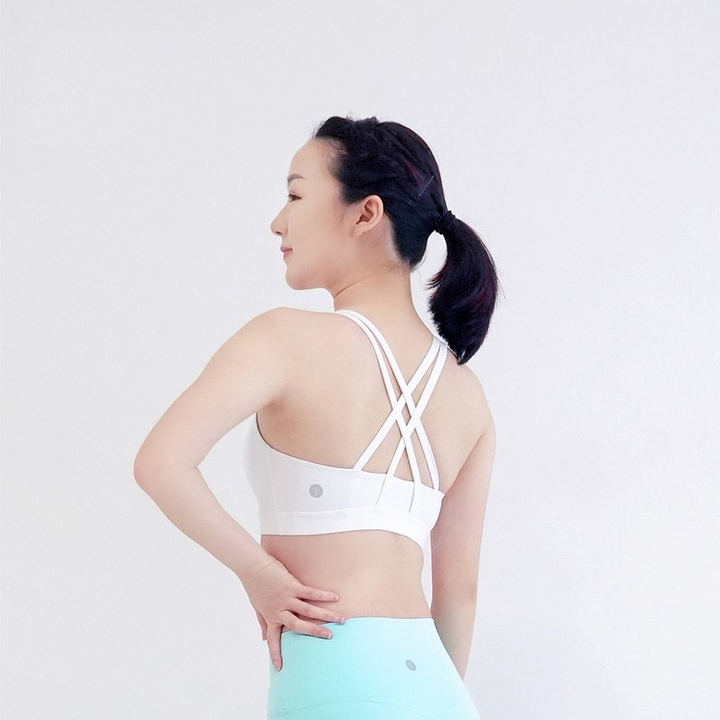 【Mukasa】FITNESS 美背支撐型運動內衣 - 簡潔白 - MUK-22061 - 運動內衣 - 其他材質 白色