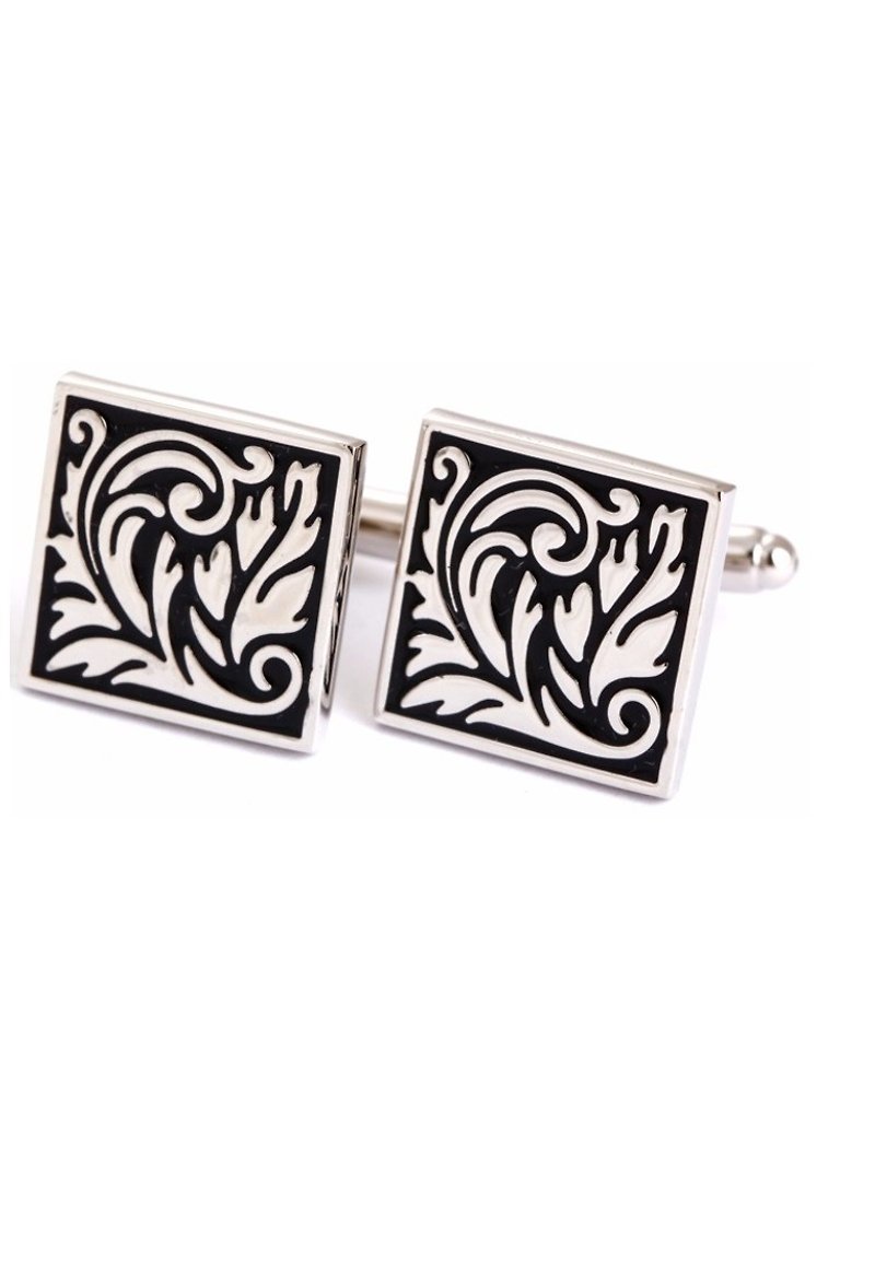 Kings Collection Black Cufflink KC10021 Silver - Cuff Links - Other Metals Silver