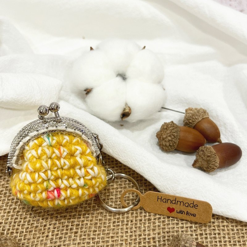 [Classic] Macaron Mouth Gold Bag Keychain-Pineapple Mango-No.2-Yellow - Charms - Wool 