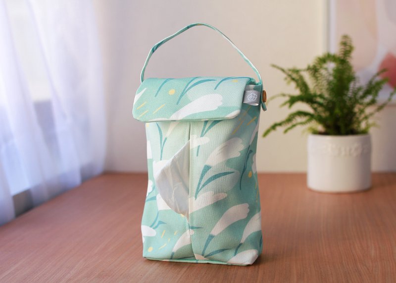 [Mango-Lake Blue-Hanging Toilet Paper Cover] Hanging Detachable / Car / Camping - Tissue Boxes - Polyester Blue