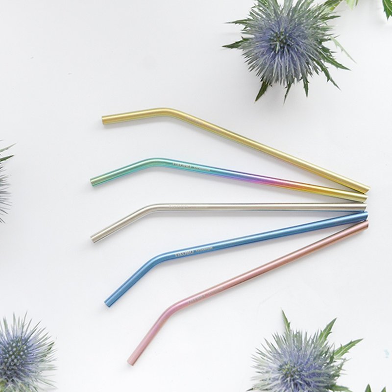 TiKOBO Straw 6mm-Curved - Reusable Straws - Other Metals Multicolor
