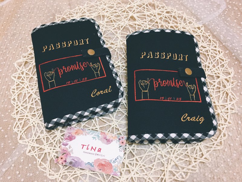 說走就走護照套 客製 護照夾 出國 刺繡 結婚 情人節 生日 禮物 - 護照夾/護照套 - 棉．麻 