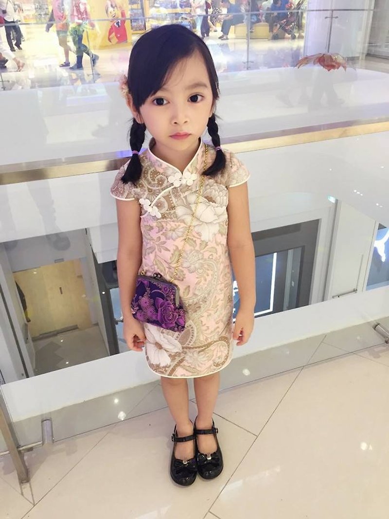 Angel Nina hand made to order child dress pink / white - Other - Cotton & Hemp Pink