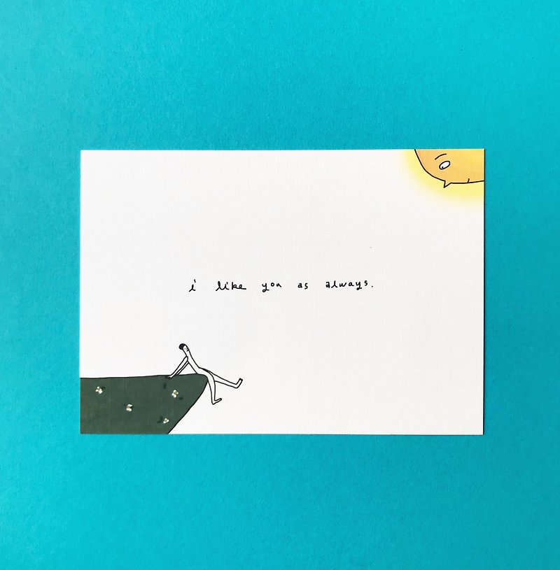 [Graduation Gift] Thick White Ivory Postcard I Like You As Always - Cards & Postcards - Paper Yellow