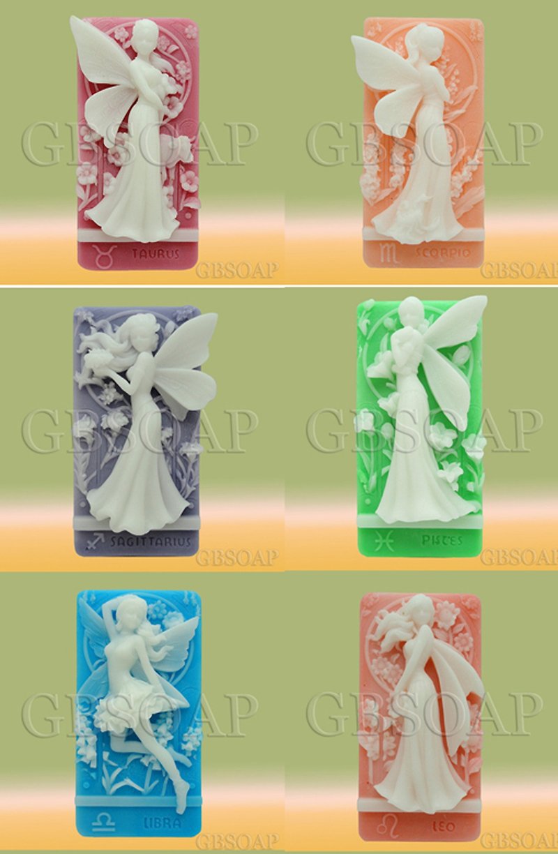 A full set of Zodiac Fairy handmade soap scented withPear and Freesia - สบู่ - วัสดุอื่นๆ หลากหลายสี