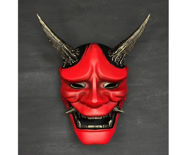 Japanese Traditional Red Hannya Mask wearable - Shop WorkshopRS Face Masks  - Pinkoi