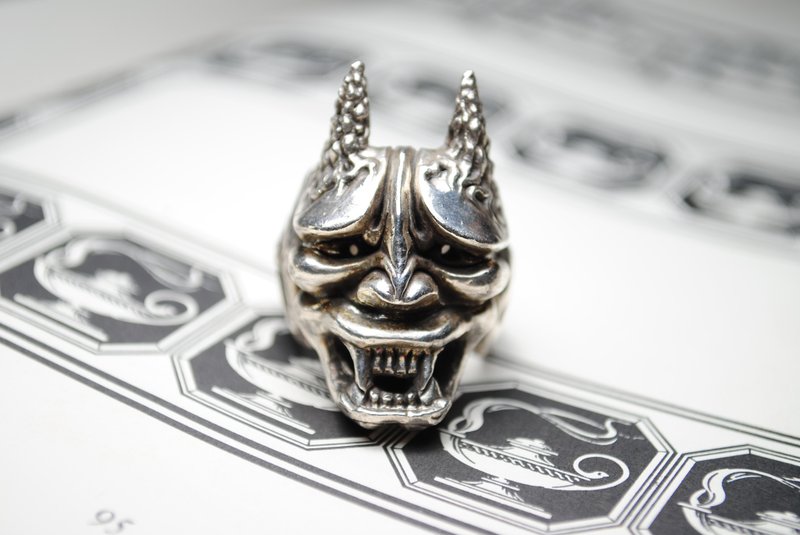 重雪 /手工銀飾/戒指/青鬼 - 戒指 - 純銀 銀色