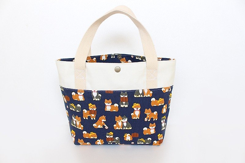 Chai dog pattern handbag / Tote bag - กระเป๋าถือ - ผ้าฝ้าย/ผ้าลินิน 