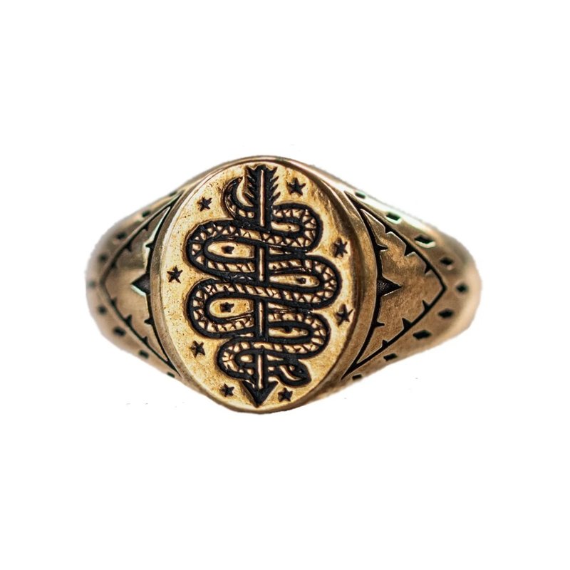 蛇與箭戒指 - LHN Jewelry - 戒指 - 銅/黃銅 黃色